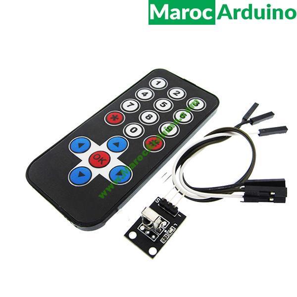 Module rec-infrarouge Hx1838 + Telecommande pour Arduino