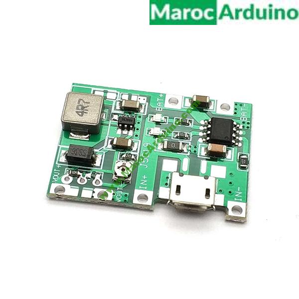 Module Charge Décharge 3.7V 9V 5V 2A Ajustable Step-Up pour Batterie Lithium 18650